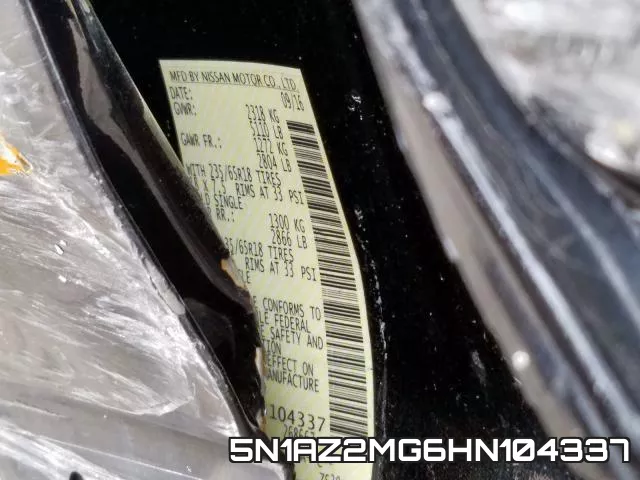 5N1AZ2MG6HN104337 фото 2