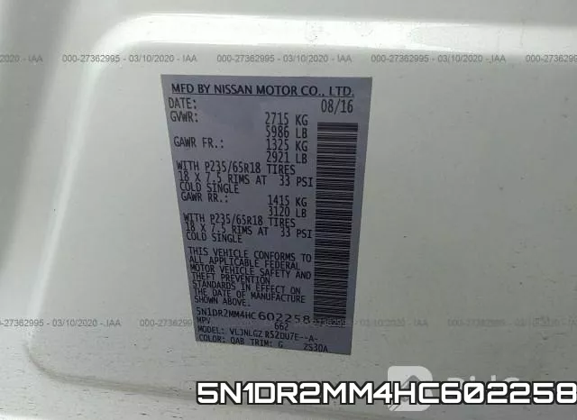 5N1DR2MM4HC602258 фото 10