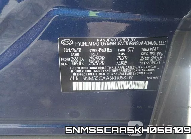 5NMS5CAA5KH058109 фото 10