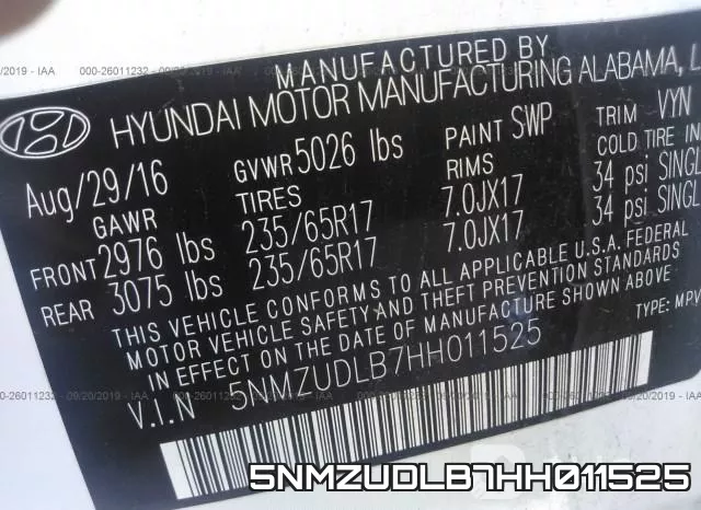 5NMZUDLB7HH011525 фото 10