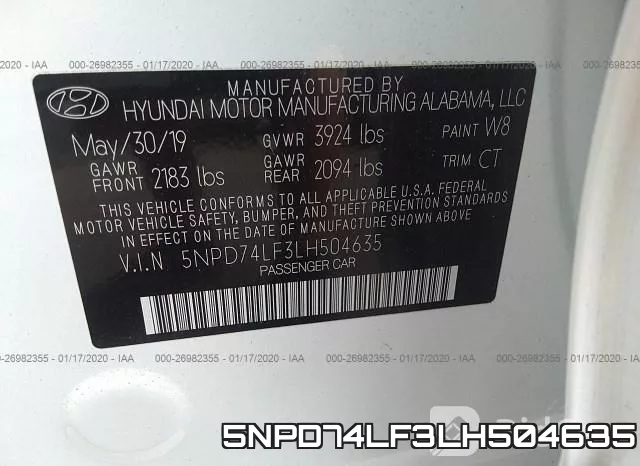 5NPD74LF3LH504635 фото 10