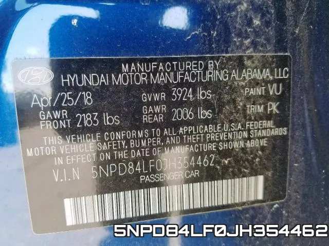 5NPD84LF0JH354462 фото 2