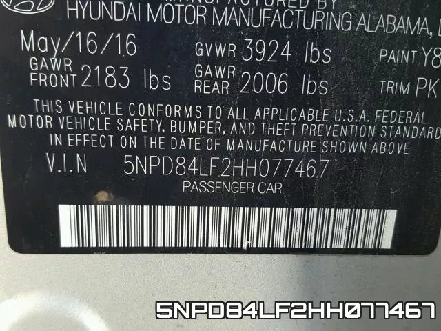 5NPD84LF2HH077467 фото 2