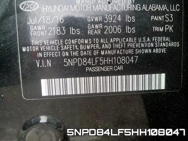 5NPD84LF5HH108047 фото 2