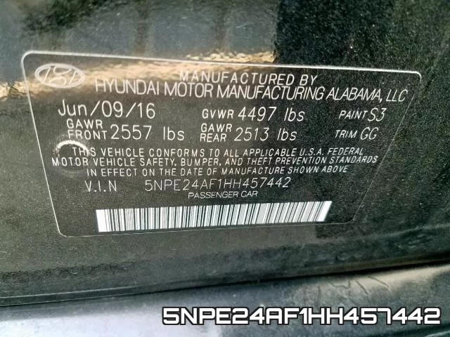 5NPE24AF1HH457442 фото 2