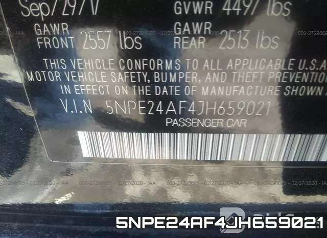 5NPE24AF4JH659021 фото 10