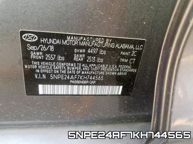5NPE24AF7KH744565 фото 2