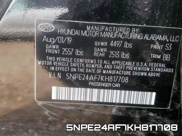 5NPE24AF7KH817708 фото 2