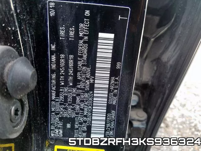 5TDBZRFH3KS936324 фото 2