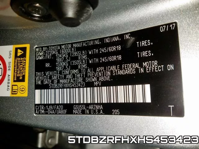 5TDBZRFHXHS453423 фото 2