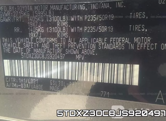 5TDXZ3DC8JS920497 фото 10