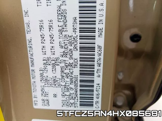 5TFCZ5AN4HX085681 фото 2