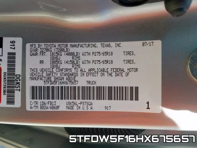 5TFDW5F16HX675657 фото 2