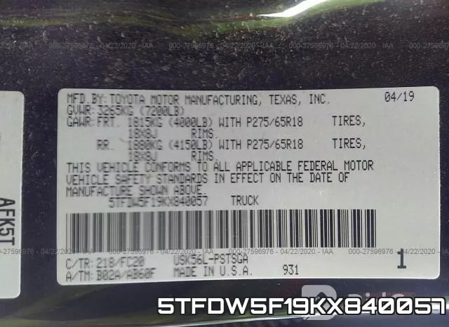 5TFDW5F19KX840057 фото 10