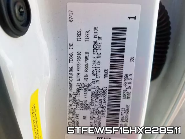 5TFEW5F16HX228511 фото 2