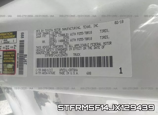 5TFRM5F14JX129439 фото 10