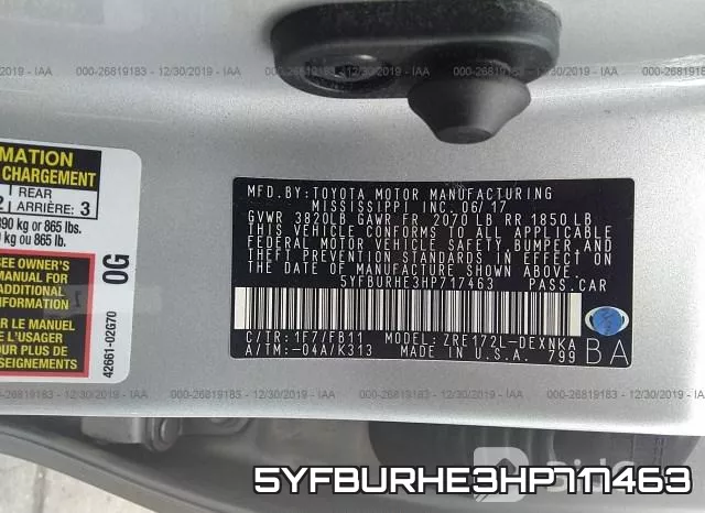 5YFBURHE3HP717463 фото 10