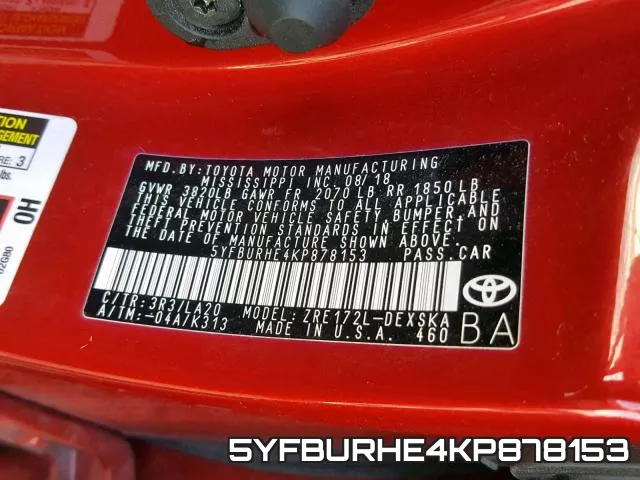 5YFBURHE4KP878153 фото 2
