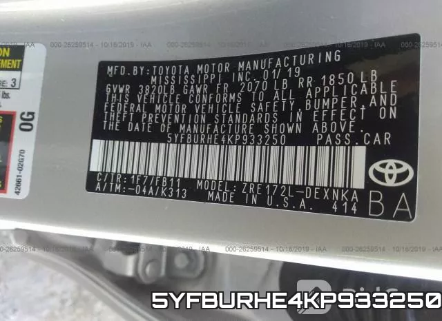 5YFBURHE4KP933250 фото 10
