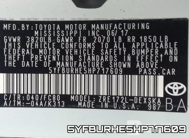 5YFBURHE5HP717609 фото 10