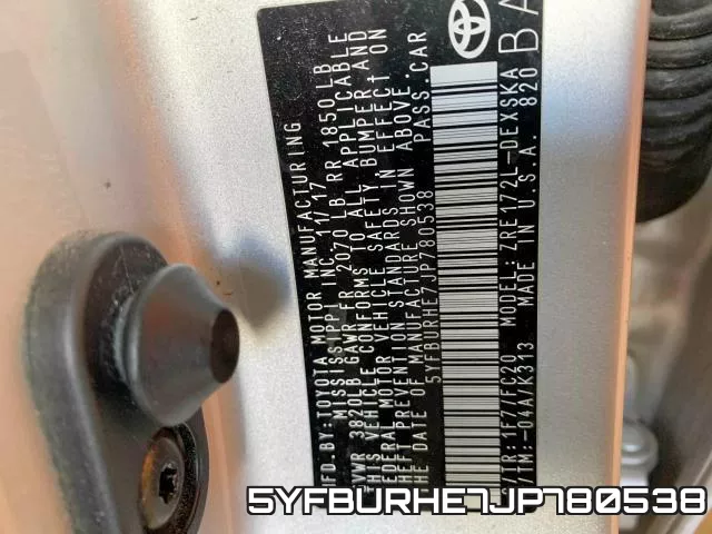 5YFBURHE7JP780538 фото 2