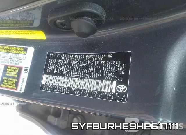 5YFBURHE9HP617111 фото 10
