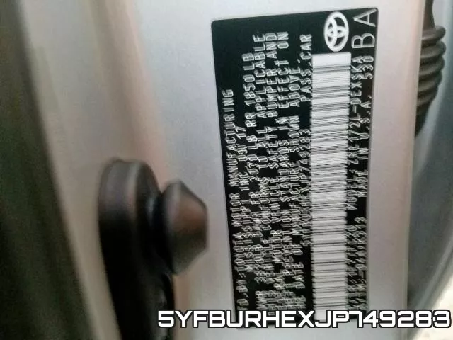 5YFBURHEXJP749283 фото 2