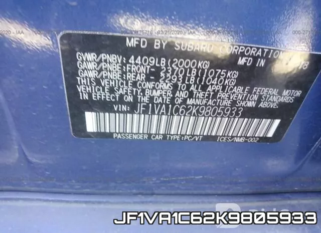 JF1VA1C62K9805933 фото 10