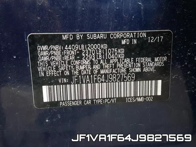 JF1VA1F64J9827569 фото 2