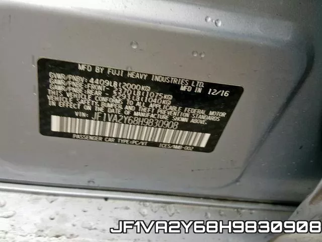 JF1VA2Y68H9830908 фото 2