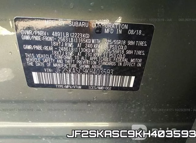 JF2SKASC9KH403593 фото 10