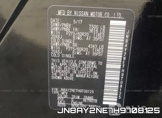 JN8AY2NE7H9708125 фото 10