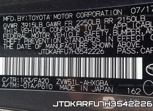 JTDKARFU7H3542226 фото 10