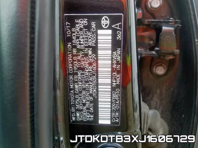 JTDKDTB3XJ1606729 фото 2