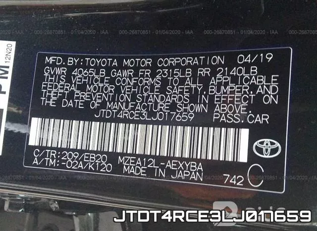 JTDT4RCE3LJ017659 фото 10
