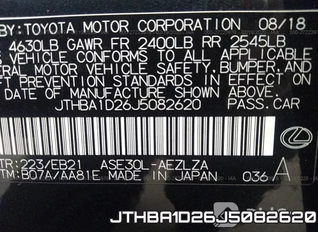 JTHBA1D26J5082620 фото 10