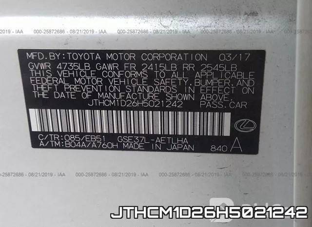 JTHCM1D26H5021242 фото 10