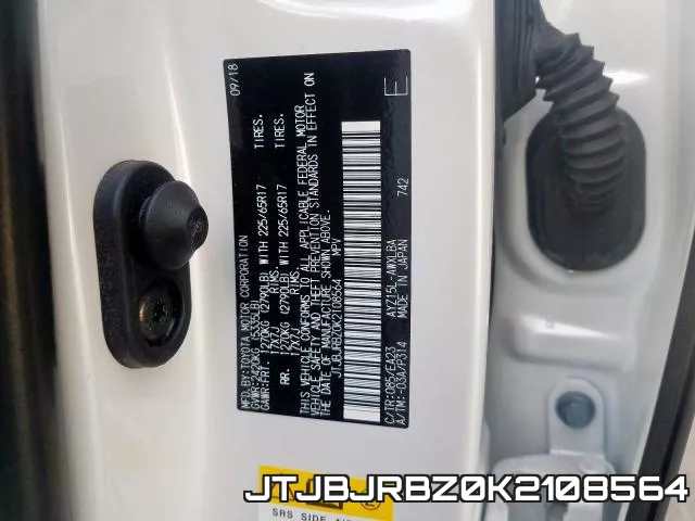 JTJBJRBZ0K2108564 фото 2