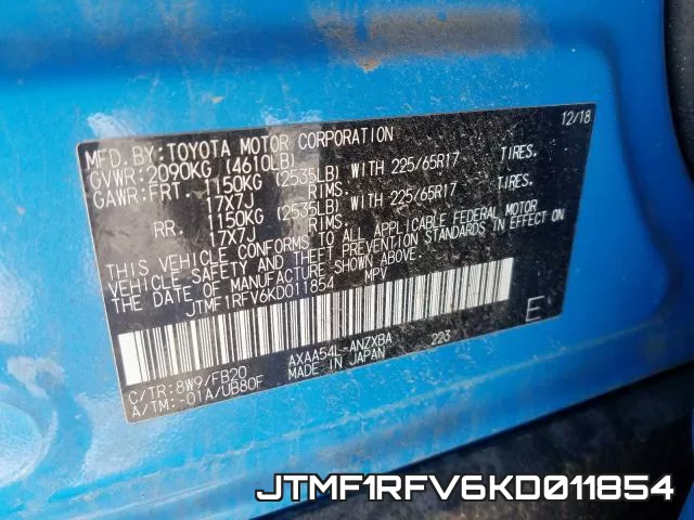JTMF1RFV6KD011854 фото 2