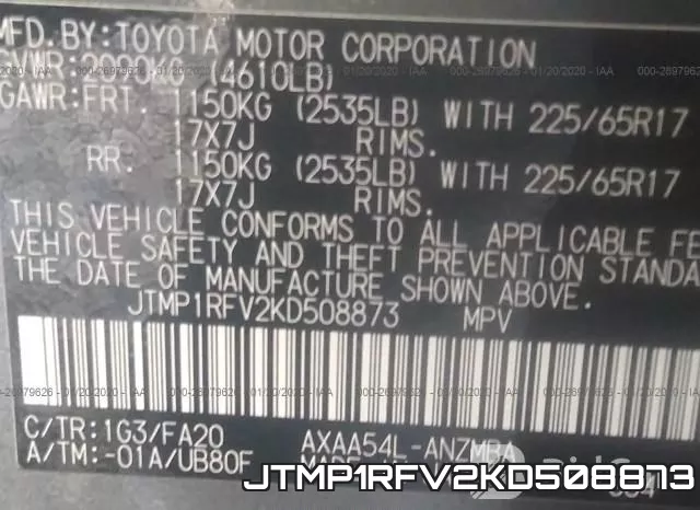 JTMP1RFV2KD508873 фото 10