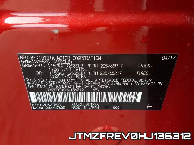 JTMZFREV0HJ136312 фото 2
