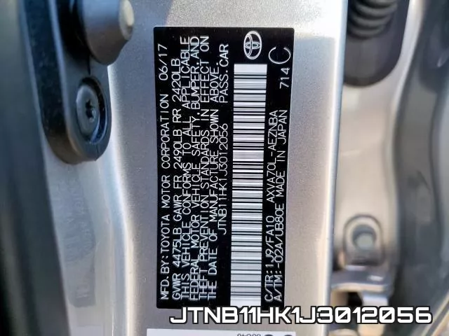 JTNB11HK1J3012056 фото 2