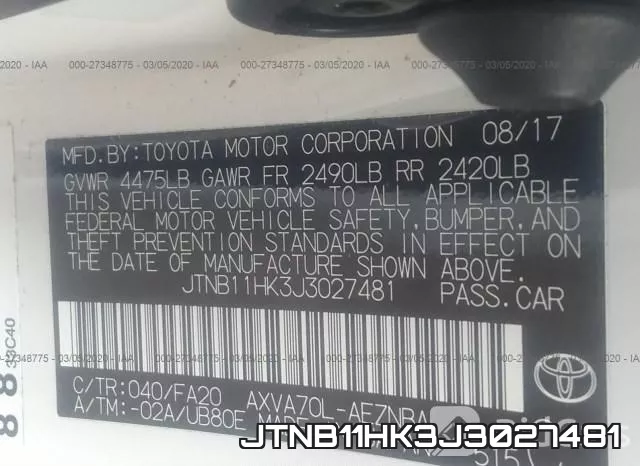 JTNB11HK3J3027481 фото 10