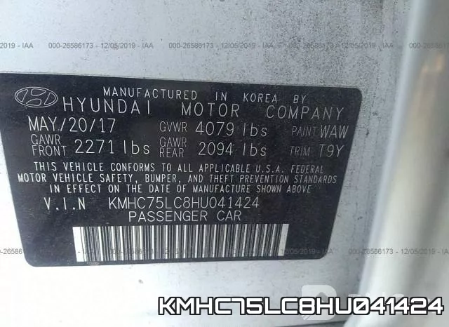KMHC75LC8HU041424 фото 10