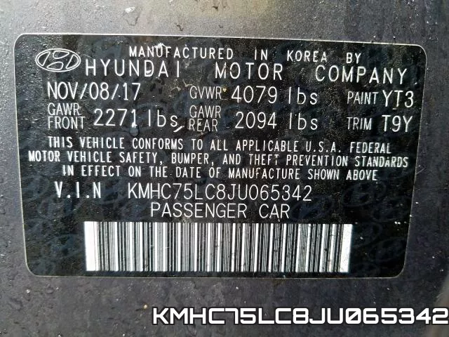 KMHC75LC8JU065342 фото 2