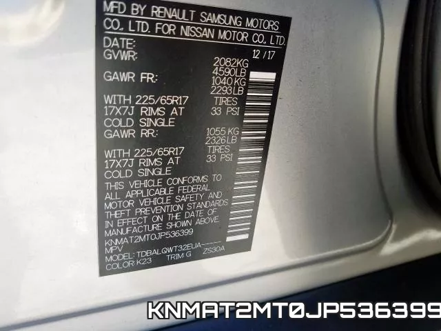 KNMAT2MT0JP536399 фото 2