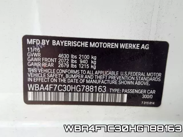 WBA4F7C30HG788163 фото 2