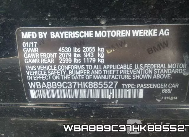 WBA8B9C37HK885527 фото 10