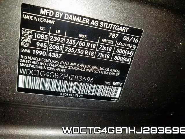 WDCTG4GB7HJ283696 фото 2