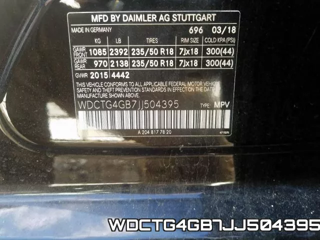 WDCTG4GB7JJ504395 фото 2